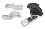Battalion 1XMU4 Wing Knob Quad Latch, Black, W 2 27/32 In
