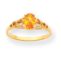 Buy 14k Synthetic Citrine Ring - Measures 6x17mm by JewelryWeb