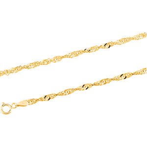 14K Yellow Gold Singapore Chain - 7 inches