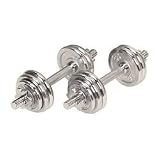 Sunny Health and Fitness 33-Pound Dumbbell Chrome Set