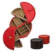 ZALES Red Faux Leather Round Jewelry Travel Case other gifts