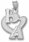 Arizona Diamondbacks 3/4 I Heart A Pendant - Sterling Silver Jewelry