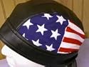 Do-rag Durag - American Flag Leather Look Black PVC and Cotton Combination
