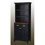 Review Home Styles  / Black Buffet w/ Open Hutch & Cottage Oak Wood Top (Black) (71.5