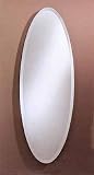 Long Oval Wall Mirror With Beveled Edges