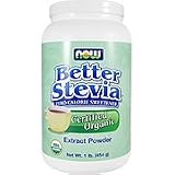 NOW Better Stevia Zero Calorie Sweetener Extract Powder , Certified Organic, 16 Ounce Container