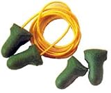 Ear Plugs, w/ Cord, 100/BX, Green/Yellow, Sold as 1 box