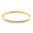 Gold Brass with Clear Swarovski Crystal Bangle, Weight: 16.00gm Gold Brass with Clear Swarovski Crystal Bangle, Weight: 16.00gm