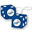 Official MLB Major League Baseball Licensed Team Logo Fuzzy Dice shape Mirror Danglers - Los Angeles Dodgers