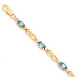 10k Blue Topaz and Diamond Bracelet Bt 3.00 D.03