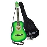 38 Inch Student Beginner Green Acoustic Guitar w/ Carrying Case & Accessories