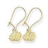 14k NASCAR Jimmie Johnson Number 48 Dangle Earrings