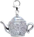 Teapot, 14K Gold Diamond Charm