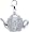 Teapot, 14K White Gold Diamond Charm