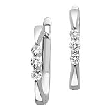 Certified, 14kt. White Gold, 1/4 ct. tw. Colorless Three Diamond Earrings
