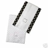 SwaddleDesigns Swaddle Designs Baby Burpies - Set of 2 - Brown Dots with Brown Trim