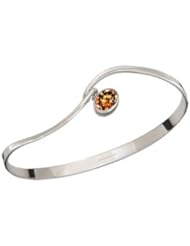 Ed Levin, Gem Crest Bracelet, Orange Topaz, .925 Sterling Silver & 14K Gold, Sizes S - L