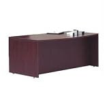 Bow Front Desk Shell In Mahogany - Executive Modular Furniture