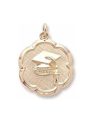 Rembrandt Charms, Graduation Charm in Solid Sterling Silver or Gold, Engravable