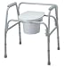 [Item]: Bariatric Commode [Additional Info]: Deluxe, Steel Commodes Easily Convert for Use as a Commode, Raised Toilet Seat, or a Toilet Safety Frame. This Bariatric Commode has a back rail that removes quicky and easily for convenient storage and use.