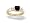 14K Yellow Gold Genuine Square Black Onyx and Diamond 3-Stone Ring - Size 4
