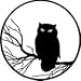 Owl Silhouette - Wood Mounted Red Rubber Stamp by Cornish Heritage Farms