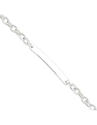 Sterling Silver Small Oval Rolo Link Id Bracelet