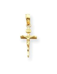 14k Gold Small INRI Crucifix Pendant