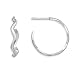 Genuine Elegante (TM) Dangle Earrings. 1.5mm Wavy 3 4 Hoop Earrings. 100% Satisfaction Guaranteed.