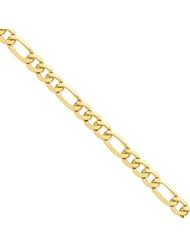 14k Gold 10mm Flat Figaro Chain 24 Inches