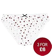 Pure Cotton Ladybird Print Bikini Knickers