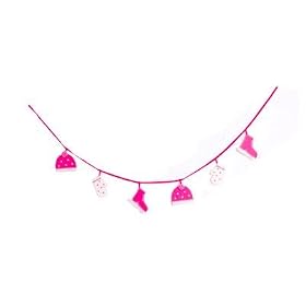 Bombay Duck Ice Skates, Mittens and Pom Pom Hat Pink Felt Winter Bunting