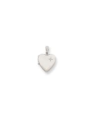 18in Rhodium-plated .01 Ct. Diamond Heart Locket Necklace