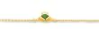 14kt Gold Celtic Irish Claddagh Bracelet w/Green Synthetic Stone (Available in Different Sizes)