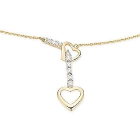 14K Gold Diamond Heart Necklace by 