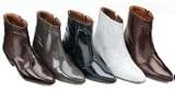 Navy Blue 6-1/2 high demi-boot in Spanish kid skin with inside zipper and Cuban heel $99
