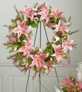 Same Day Flower Delivery Lily and Eucalyptus Memorial Wreath