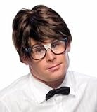 Mens Character Short Brown Costume Wig Nerd Man Preppie Rubies 50782