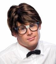 Men's Character Short Brown Costume Wig Nerd Man Preppie Rubies 50782
