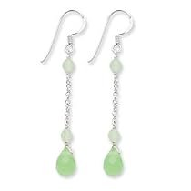 Sterling Silver Green Agate Jade Earrings from astore.amazon.com