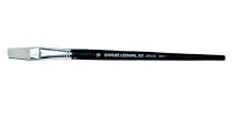 Charles Leonard Inc. Flat Brushes with Short Handle, #18, 0.75 Inch, White Bristle, 1 Dozen (73118)