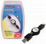 Cables Unlimited ZIP-1394-C07 Zip-Linq Retractable 6Pin to 4Pin Firewire Cable