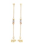 14k Tricolor Gold Beaded Earrings Elephants