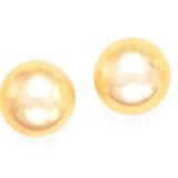 14K Golden South Sea Pearl Studs 12-13mm