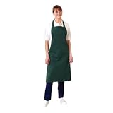 Bib Apron (Bottle Green) Polycotton. Size: 28 x 38