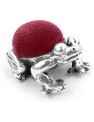 Frogs Sterling Silver Sewing Small Red Pin Cushion