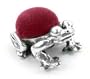 Frogs Sterling Silver Sewing Small Red Pin Cushion