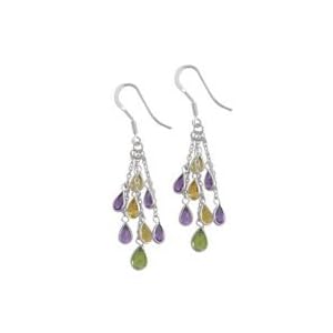 Buy .925 Silver, Amethyst, Peridot and Citrine Earrings by Element Jewelry & Accessories