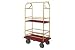 Bellman Condo Cart 40x25 Satin Brass Burgundy Carpet, 4 Rubber Wheels