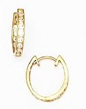 14k Yellow 2 mm Round CZ Hinged Earrings